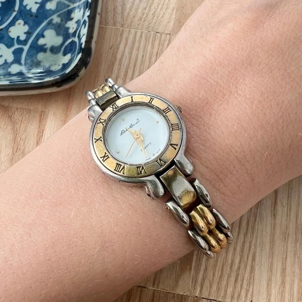 Eddie Bauer ladies two toned watch NEW BATTERY